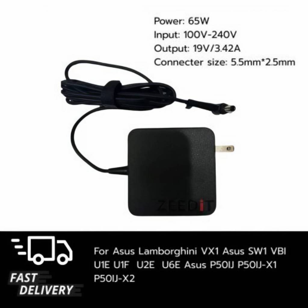 (ประกัน 18 เดือน) สายชาร์จ โน๊ตบุ๊ค19V/3.42A 65W 5.5*2.5mm for Asus SW1 VBI,U1F, U2E, U6E (Asus001_o