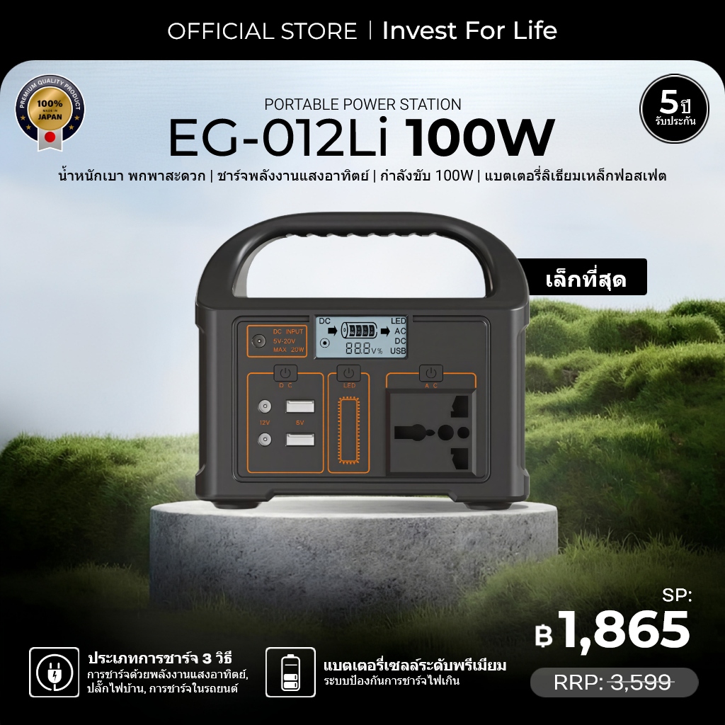 [รับประกัน 5 ปี] พาวเวอร์ซัพพลาย EG012LI: ตัวเลือกที่เบาที่สุด พกพาสะดวกที่สุด และราคาประหยัดที่สุด