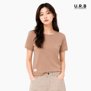 URBAN : WOMEN'S Ribbed Fit Tee เสื้อยืดริบผู้หญิง ทรงพอดีตัว รุ่น 1UTWT1021 มี 3 สี เขียว | น้ำตาล | ครีม