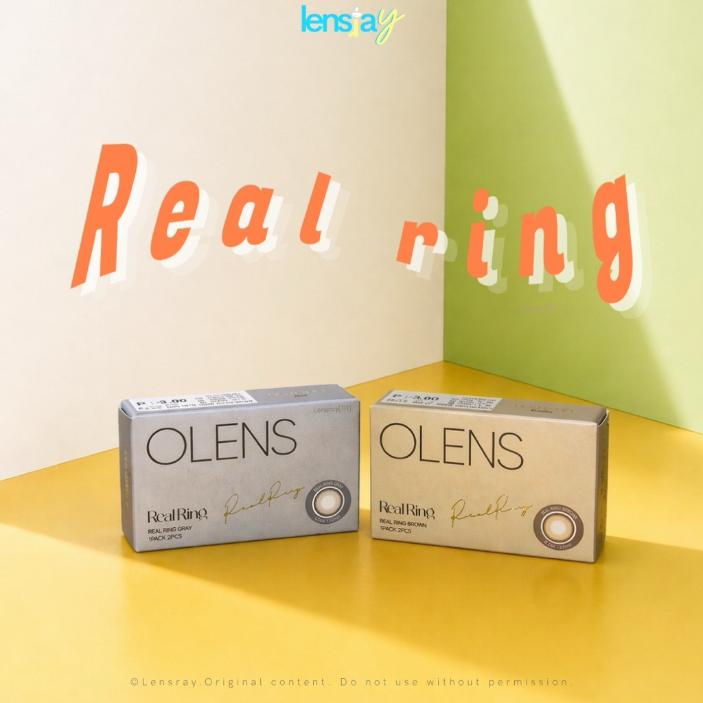 💫🫧(เติมของแล้ว/รายเดือน) OLens Real Ring สี Brown / Gray คอนแทคเลนส์แท้รายเดือนพร้อมส่ง มีสายตาปกติและค่าสายตา