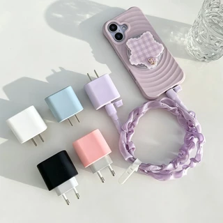 s พร้อมส่งจากไทย ชุดถนอมสายชาร์จ ซิลิโคนสีพื้น สำหรับ ไอโฟน 18w 20 w 35w ตัวถนอมสาย USB 20
