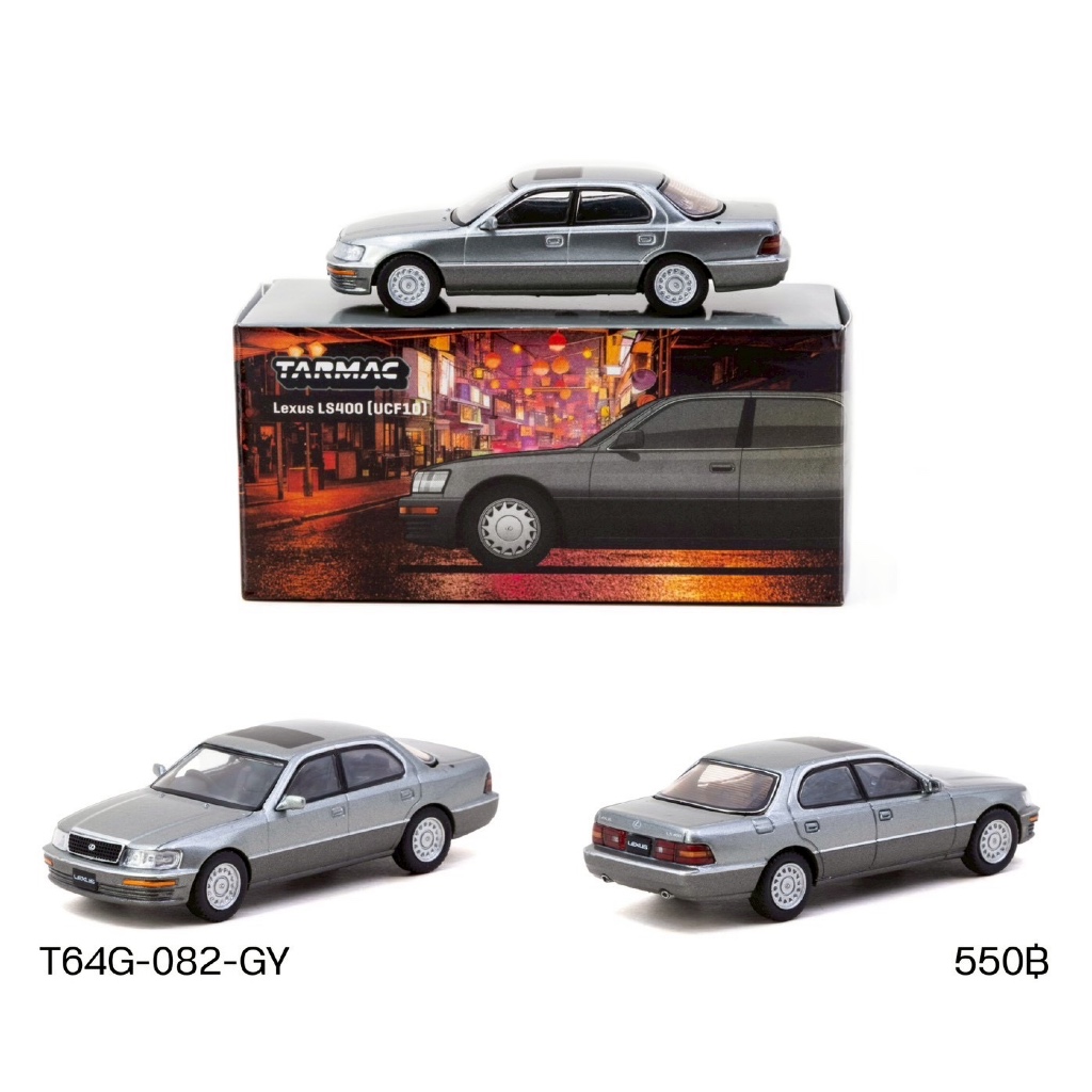 T64G-082-GY - TARMAC WORKS 1/64 LEXUS LS400 UCF10 FLINT GREY DIECAST SCALE MODEL CAR