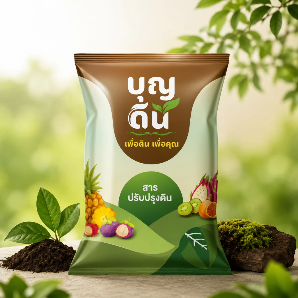 บุญดิน (สารปรับปรุงดิน) สูตรใหม่ เกษตรรับทราบ แก้ดินแน่น เพิ่มรากฝอย