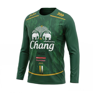เสื้อกีฬาแขนยาวเสื้อกีฬาคอกลมพิมพ์ลายช้างเนื้อผ้าไมโครสปอร์ตระบายอากาศได้ดีใส่ได้ทั้งชายและหญิงมี6สี5ไซส์ให้เลือก