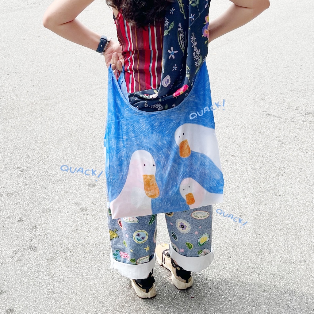 Kaiped Everywhere Bag กระเป๋าผ้าสะพาย พับได้ กันน้ำ ใบใหญ่ I do my blessed