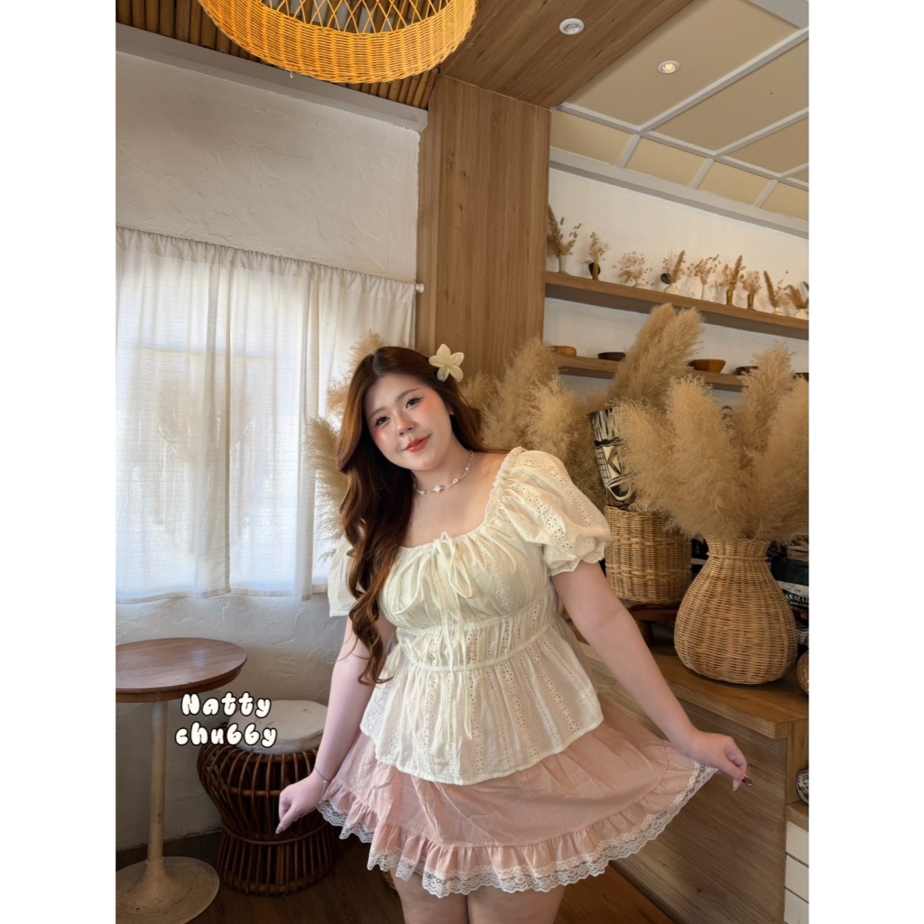 Soft Smock - เสื้อแขนตุ๊กตา ผ้าฉลุสุดคิ้วท์ ผ้าใส่สบาย อกฟรีไซส์ 38-50 นิ้ว เสื้อสาวอวบ