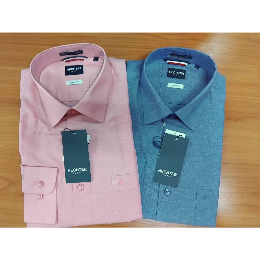 HECHTER เสื้อเชิ้ตแขนยาวสีพื้น รุ่นH032-097M มีให้เลือก2สี