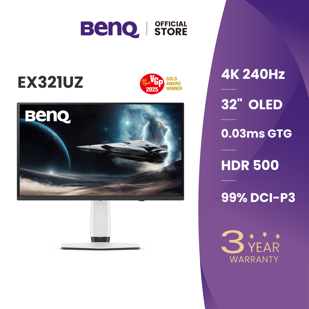 BenQ MOBIUZ EX321UZ 31.5" QD-OLED 4K 240Hz Gaming Monitor with Color Shuttle (จอเกมมิ่ง 4K 240hz)