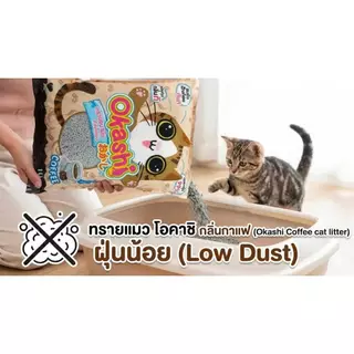 Okashi ทรายแมวกลิ่นกาแฟ ขนาด 10 ลิตร สูตรประหยัดทราย 15 % ดูดซึมดี (ใช้คูปองส่งฟรีสูงสุด 40 บาทได้)