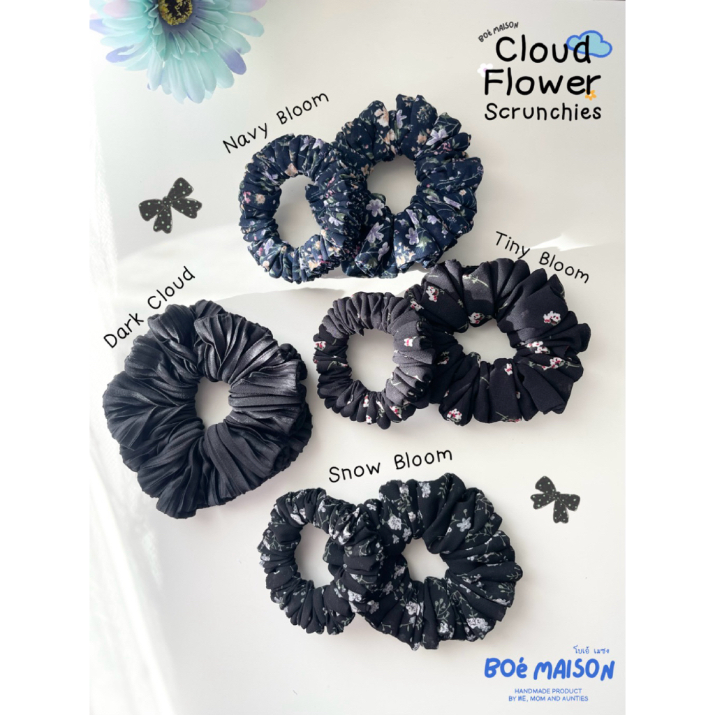 BoéMaison-โบว์มัดผม-Dark Cloud Scrunchies🖤