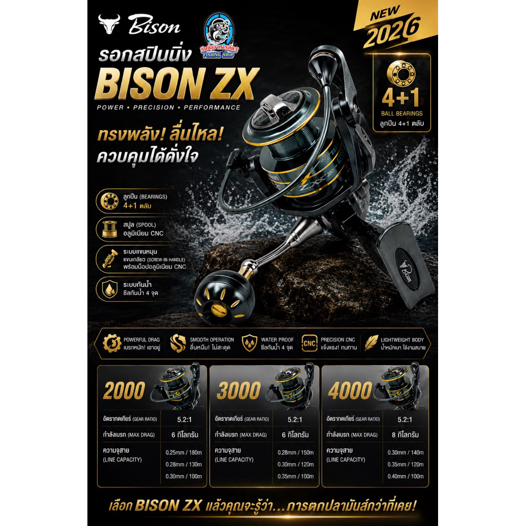 รอกสปินนิ่ง BISON ZX ปี2026