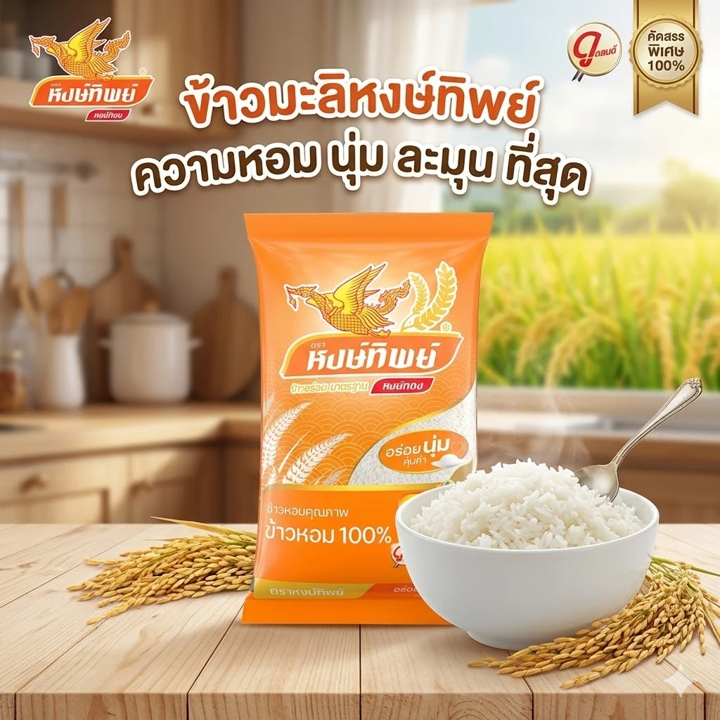 [5กก] ข้าวหงษ์ทอง HONGTHONG หงษ์ทอง [หงษ์ทองส้ม] หงษ์ทองชมพู หงษ์ทิพย์ หงษ์ไทย ข้าวหอมมะลิ ข้าวขาว ข้าวใหม่ 100% 5 กก