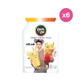 (แพ็ก 6) Sunsu x Atlas ซันซุ เยลลี่ผสมบุก กลิ่นชามะลิและชาดำยูซุ