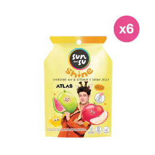 (แพ็ก 6) Sunsu Shine x Atlas ซันซุ เยลลี่ผสมบุก กลิ่นแอปเปิ้ลฟูจิและฝรั่งชมพู