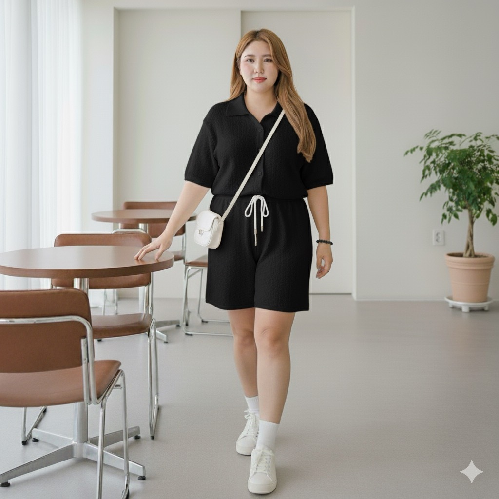 [ลดล้างสต็อก] ชุดเซ็ทสาวอวบ สาวพลัสไซส์ ชุดลำลอง Unisex ชุดเซ็ทราคาถูก เสื้อแขนสั้น กางเกงขาสั้น ใส่ได้ถึง 100++  TZ5011