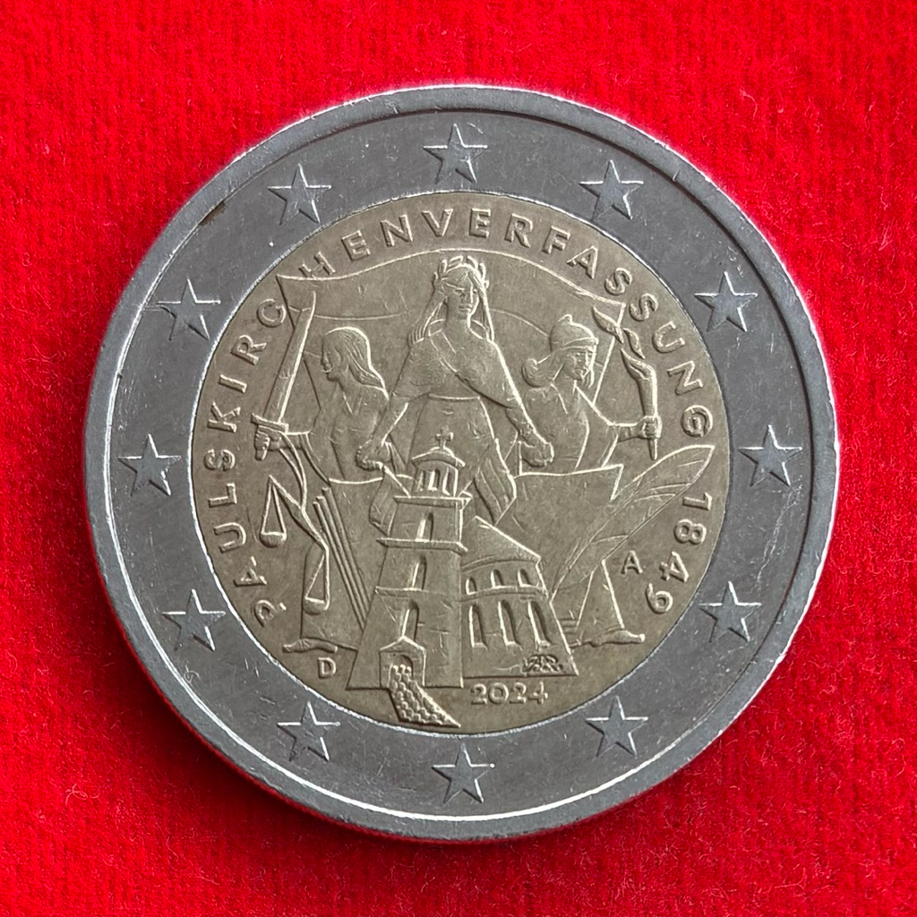 🇩🇪 เหรียญยูโร เยอรมัน Germany 2 euro ปี 2024 Constitution of St. Paul's Church เหรียญที่ระลึก