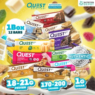 Quest Protein Bar 1 Box (12 Bars) - โปรตีนบาร์ ขนมคลีน (12 ชิ้น)