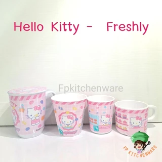 ใหม่ล่าสุด! hello kitty freshly จานเมลามีน ถาดหลุม ชาม แก้วน้ำ คิตตี้ จานคิตตี้ ถาดหลุมคิตตี้ ถ้วย จาน