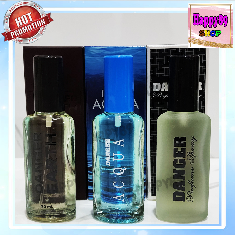 💥ส่งฟรี มีราคาส่ง รวม น้ำหอม แดนเจอร์ เพอร์ฟูม  Danger ACQUA EARTH Perfume กล่องดำ กล่องน้ำเงิน กล่องน้ำเงิน 22ml.