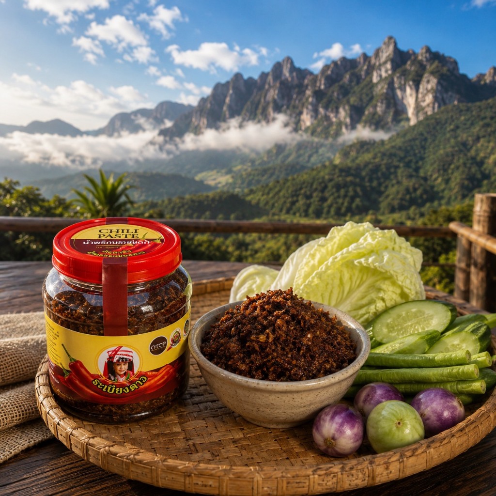 น้ำพริกระเบียงดาว สูตรต้นตำรับแท้ 100% ส่งตรงจากผู้ผลิตเชียงดาว ทำสดใหม่ทุกล็อต หอมกรอบอร่อย