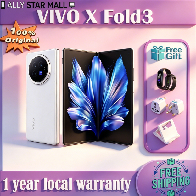 Vivo X Fold 3 Snapdragon 8 Gen 2 จอพับ 8.03" LTPO AMOLED กล้องหลัง 50MP แบตเตอรี่ 5500mAh มือถือจอพั