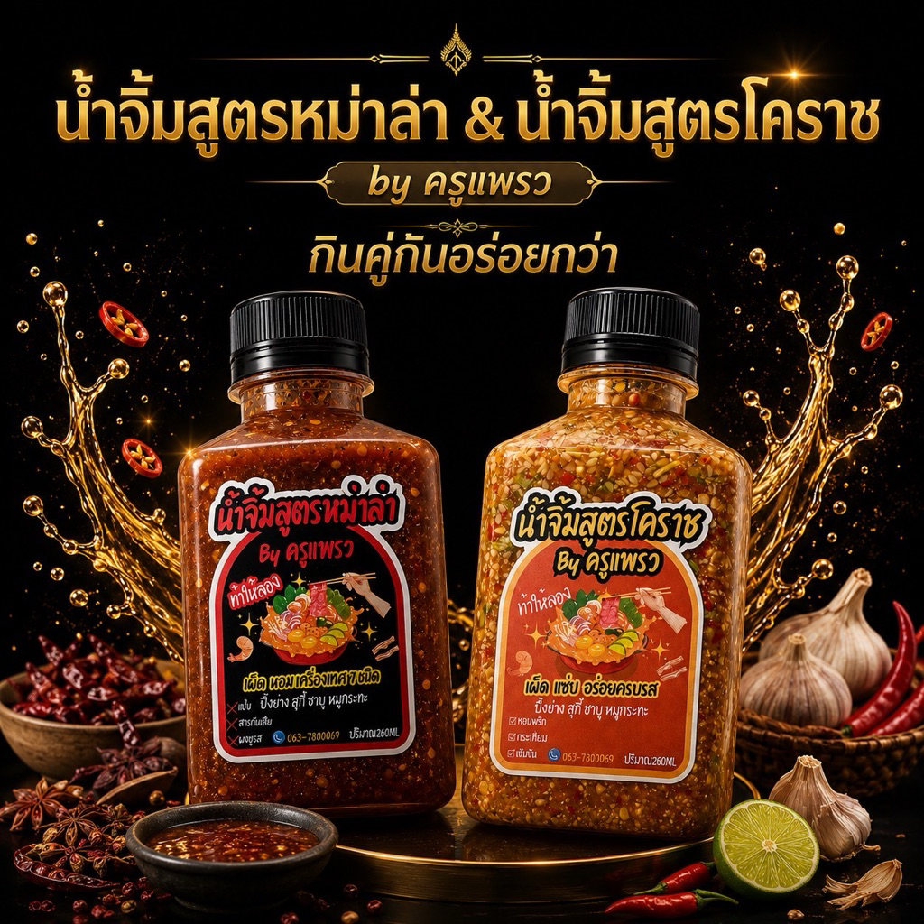 🔥น้ำจิ้มหมูกระทะbyครูแพรว💥สูตรโคราช&สูตรหม่าล่า💥