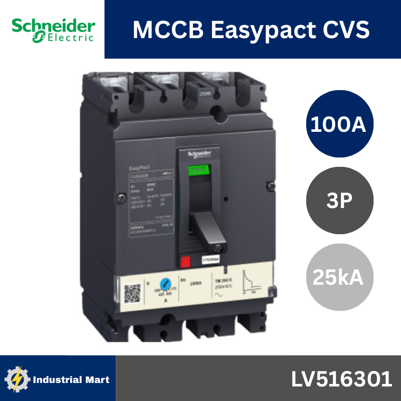 Schneider Electric LV516301-LV516303 EasyPact CVS (3P) ติดตั้งพร้อม Thermal-Magnetic (TM-D) Trip uni