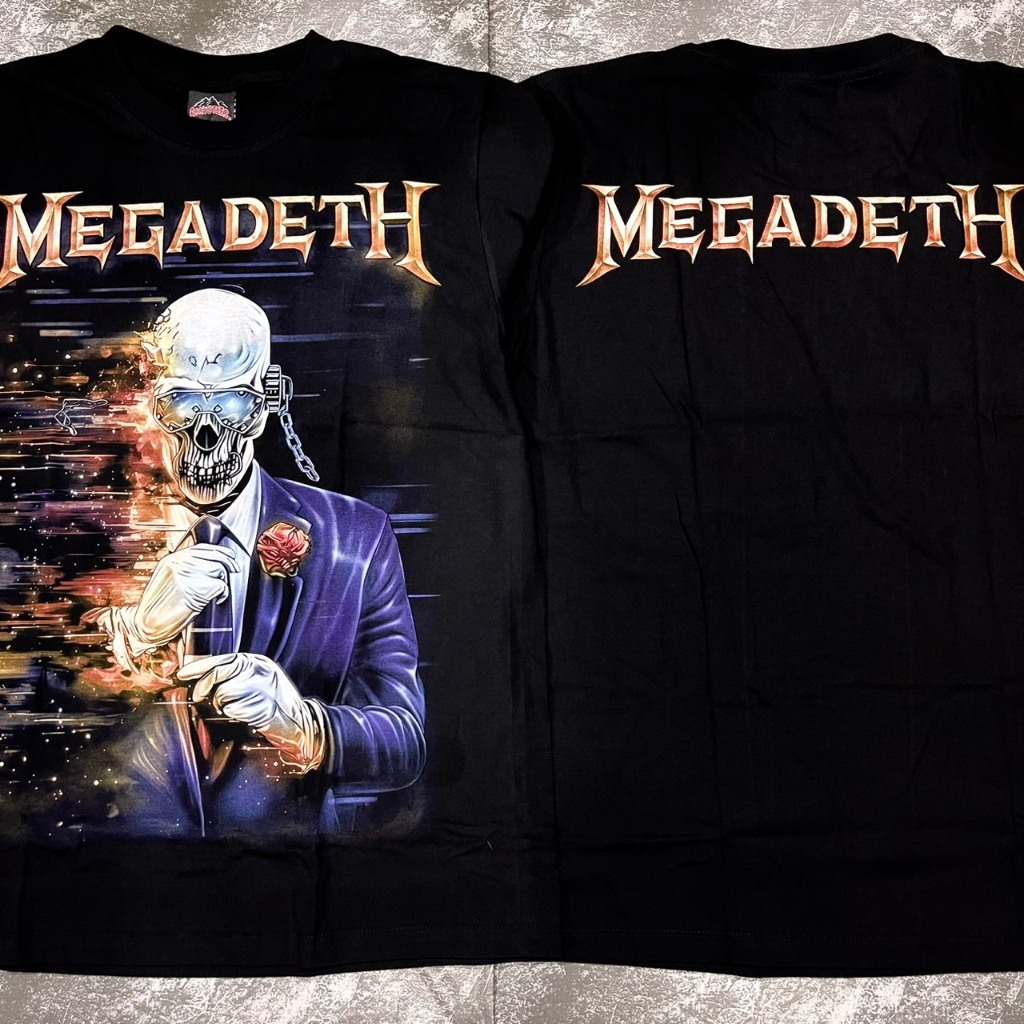 เสื้อยืดMegaDethสูทติดไฟ(ป้ายRocktee เรืองแสง) ผ้าCotton100
