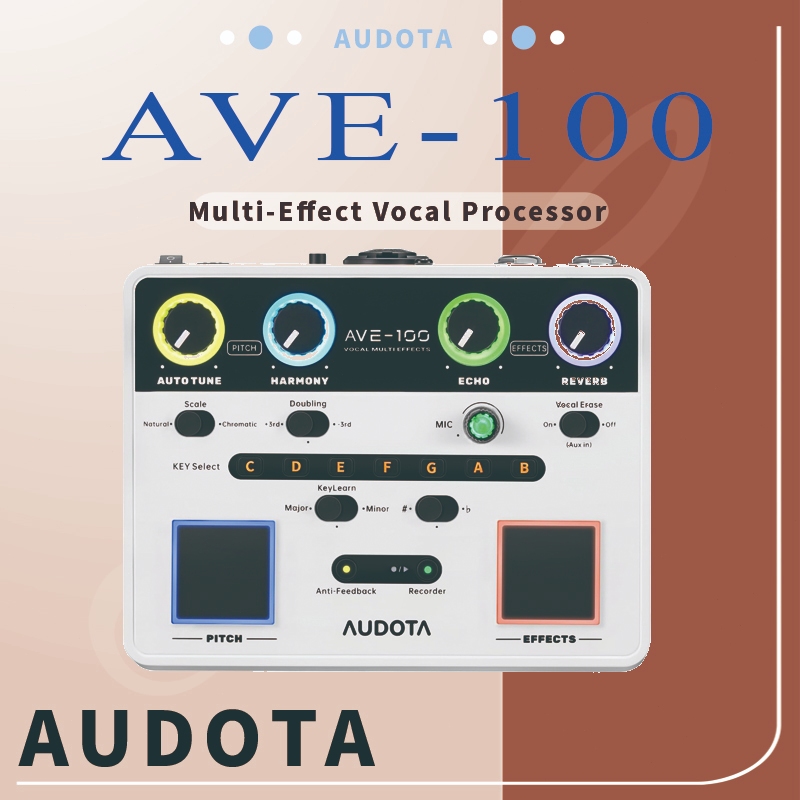 Audota AVE-100 เอฟเฟกต์หลายเสียง/เอฟเฟกต์เสียง/โหมดแก้ไขเสียงอัตโนมัติสองโหมด/จิตวิทยา/สามโหมดความสา