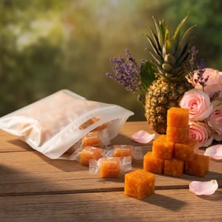 ฟรีพริกเกลือ สับปะรดคิวบ์ สับปะรดอบแห้งชิ้นพอดีคำ สับปะรด เปรี้ยวอมหวาน อร่อย เนื้อสับปะรดเน้นๆ🍍💛