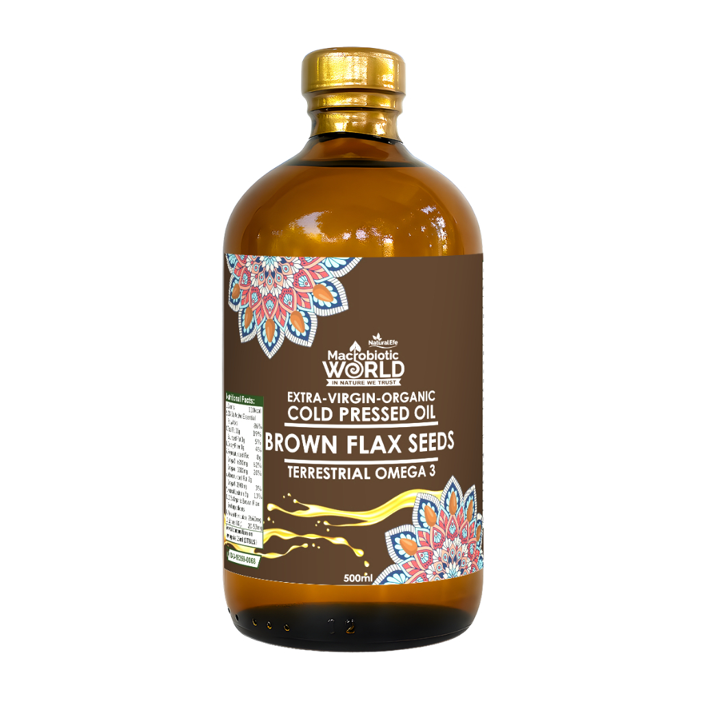 Organic/Bio Extra Virgin Cold Pressed Brown Flaxseed Oil  น้ำมันเมล็ดแฟลกซ์ สีน้ําตาล สกัดเย็น