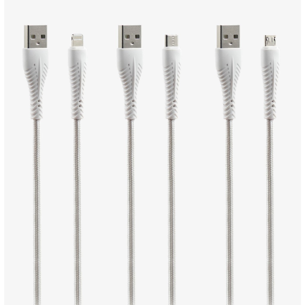 d-power สายชาร์จเร็ว 3A รุ่น U13 สายถักไนลอนเกรด A ทนทาน ถ่ายโอนข้อมูลไว ยาว 1 เมตร (Micro / Type-C / IP)