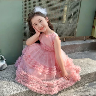 PRINCESS KESLI ชุดเดรสเด็กผู้หญิงฤดูร้อน ชุดเจ้าหญิงเด็ก ชุดเดรสวันเกิดเด็กหญิง 1-12 ปี