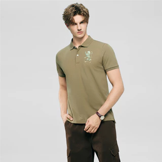 GIORDANO เสื้อโปโลผู้ชาย Men's Slim 3D Lion Polo 01016222