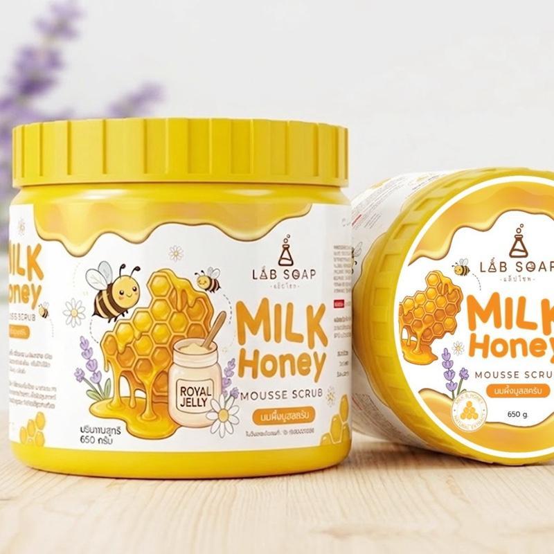 [ 1 กระปุก ]นมผึ้ง มูส สครับ MILK HONEY MOUSSE SCRUB