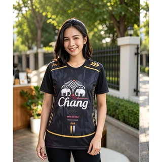 เสื้อกีฬา เสื้อบอล คอกลม แขนสั้น พิมพ์ลายช้าง ลายกราฟิก ผ้าไมโคร เนื้อผ้านิ่ม ใส่ได้ทั้งชายและหญิง 6สีให้เลือก(M-3XL)