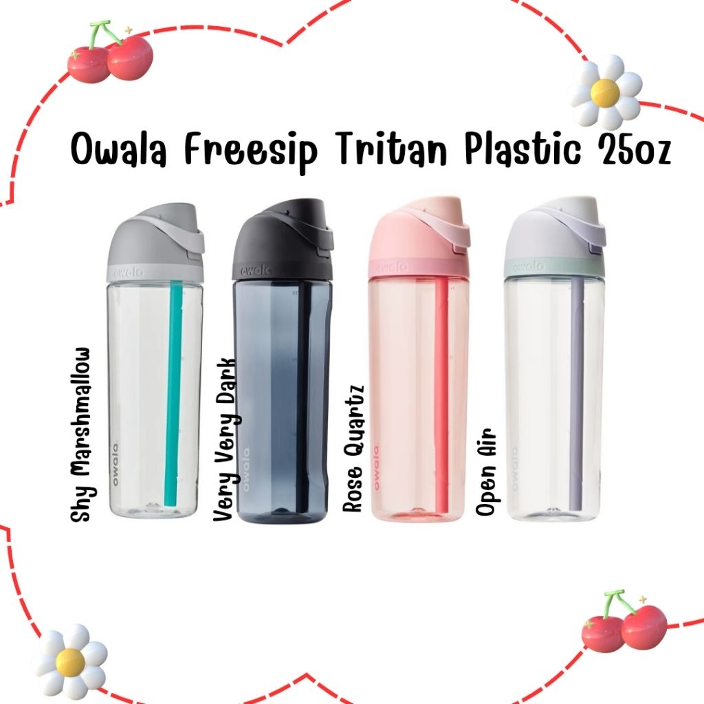 (พร้อมส่ง ของแท้นำเข้า🇺🇸 )Owala Freesip Clear Tritan Plastic 25oz Water Bottle ขวดน้ำพลาสติกใส พร้อมหลอดดูด