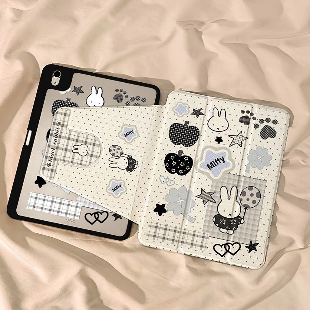 🔥พร้อมส่ง🔥เคสiPadหมุน 360°Gen11 Air8 11/13 Gen12 ที่ใส่ปากกา Miffy เคส iPad Air6 Gen10 Air7 Pro11/13