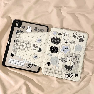 🔥พร้อมส่ง🔥เคสiPadหมุน 360°Gen11 Air8 11/13 Gen12 ที่ใส่ปากกา Miffy เคส iPad Air6 Gen10 Air7 Pro11/13