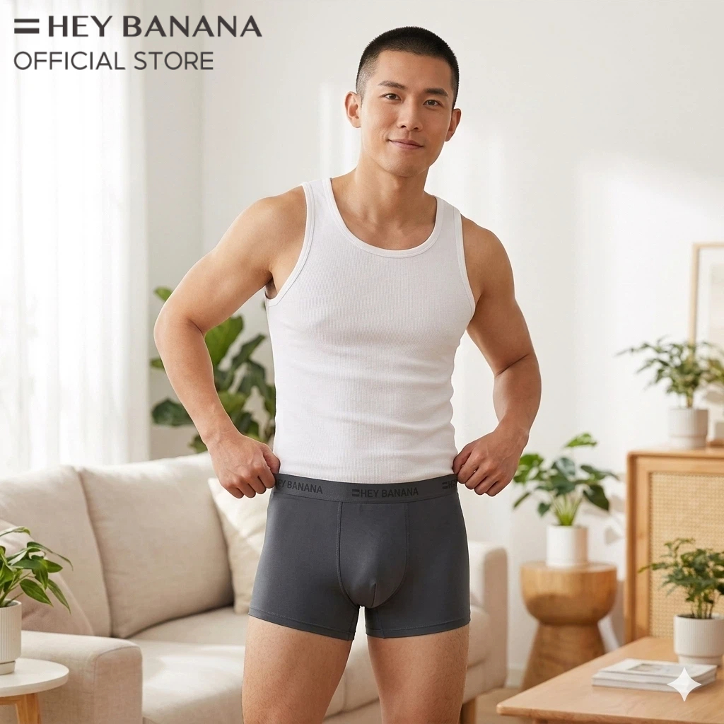 HeyBanana บ๊อกเซอร์ชาย กางเกงในผู้ชายขาสั้น กางเกงในรุ่นประหยัด ผ้านุ่ม ใส่สบายมาก สำนักงานธุรกิจ
