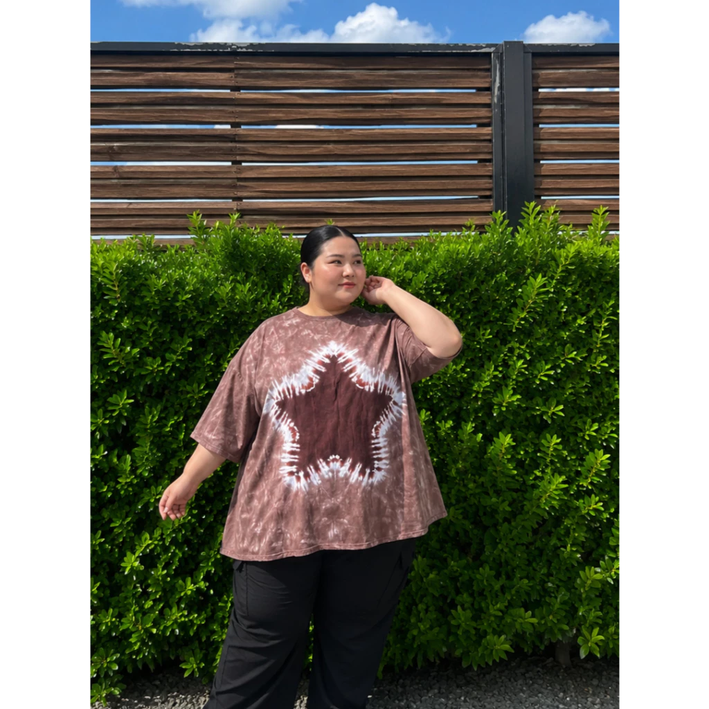 เสื้อคนอ้วน ผ้าสปัน มัดย้อมสีเย็น อก 64นิ้ว thumbnail 6