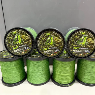 สาย PE ถัก 4 ความยาว 1000m สีเขียวลายพราง เหมาะสำหรับการตกปลาและใช้งานทะเล เบอร์ #0.6-#10.0