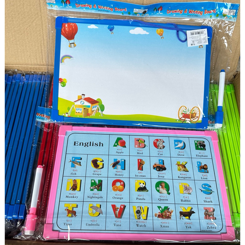 กระดานไวท์บอร์ด+ปากกาไวท์บอร์ด คละสีเข้มยกโหล12ชุด