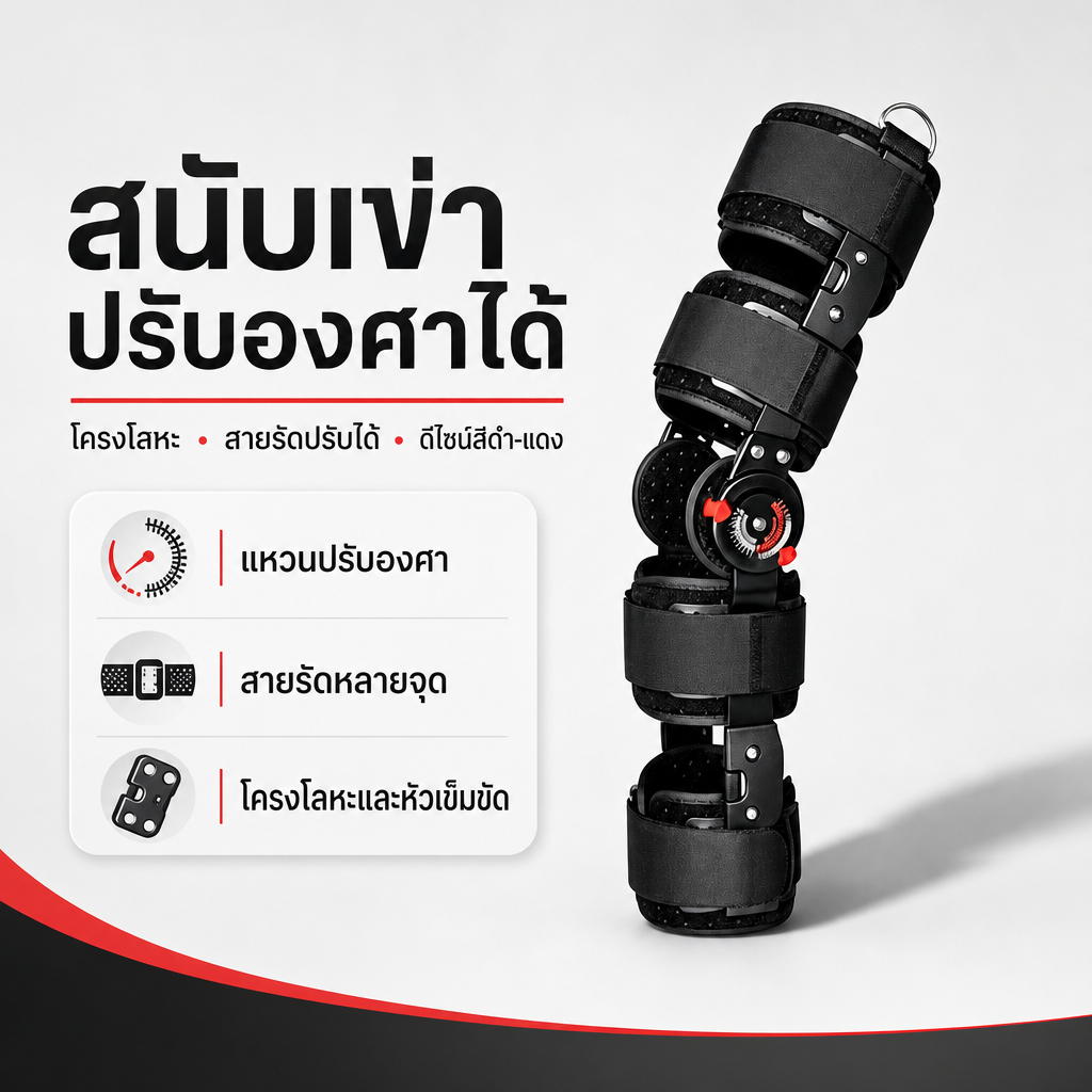 พยุงเข่า ขายึดข้อเข่าทางแพทย์ ชุดยึดแน่นข้อเข่า ชุดยึดส่วนขาชุดเดียว ชุดป้องกันฟื้นฟูกระดูกหัก ที่ล็อคเข่า สนับเข่า
