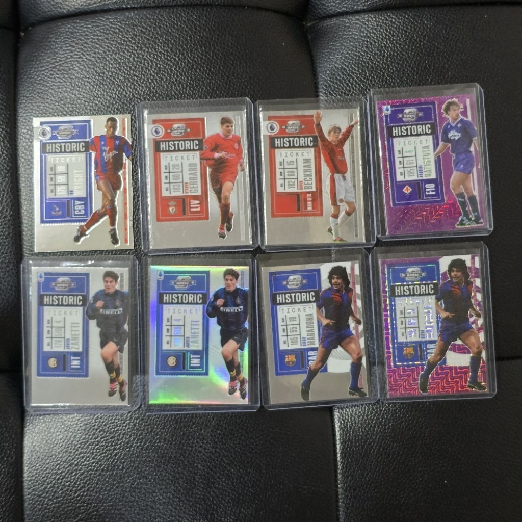 การ์ด การ์ดบอล Panini Chronicles Soccer 2020-21 Contenders Historic Ticket Gerrard Beckham Batistuta Maradona Zanetti