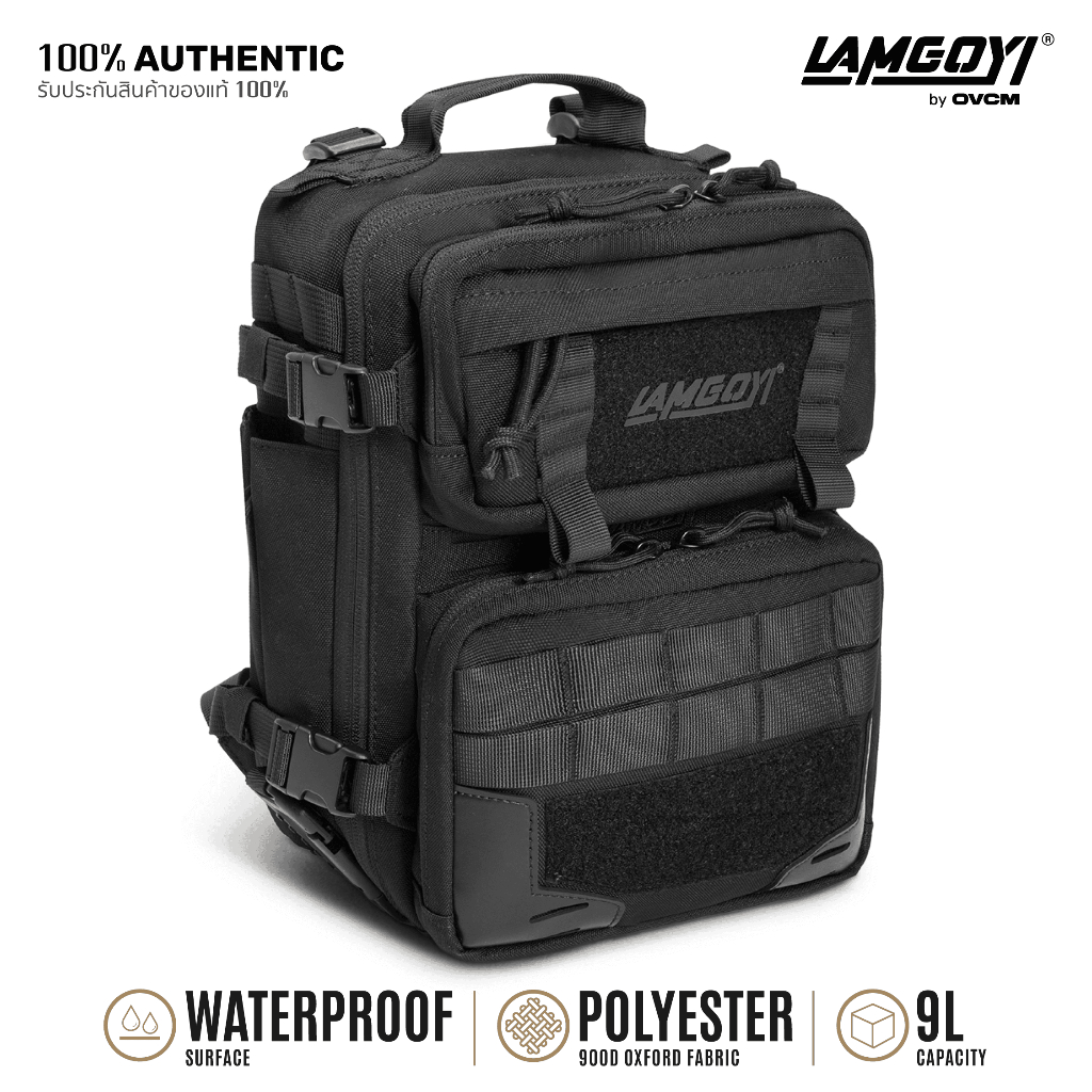 [พร้อมส่ง!] LAMGOYI กระเป๋าเป้ สายฟิตเนส GYM & HYROX Backpack 9L รุ่น TRAIN สีดำ (Black)