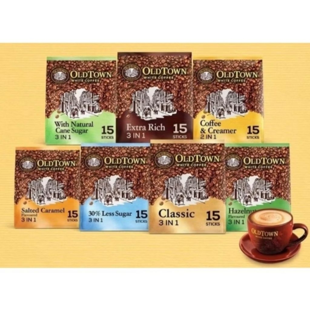 กาแฟ โอล์ดทาว์น Old Town WHITE COFFEE 3 IN 1 กาแฟ oldtown