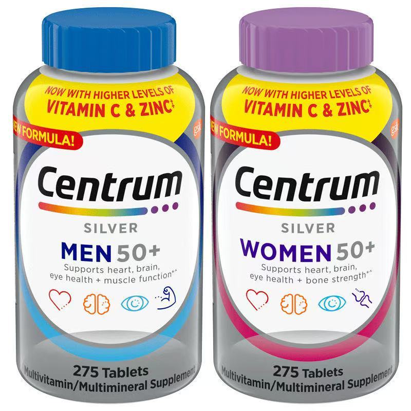 【[exp.03/2028】 Centrum Silver Women Men 50+ Multivitamins 275 Tablets