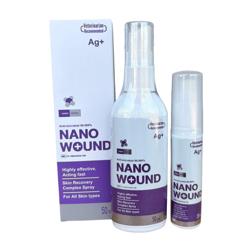 Nano Wound Spray 20 ml. และ 50 ml. สำหรับรักษาบาดแผล โรคผิวหนัง พ่นผิวหนัง รักษาช่องปาก