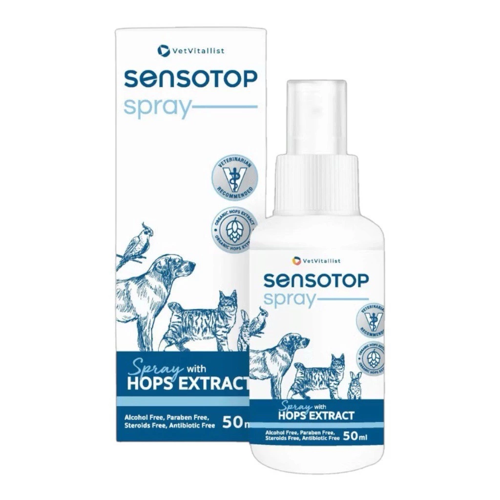 Sensotop spray 50 ml. สำหรับพ่นผิวหนังสัตว์เลี้ยง โรคผิวหนังติดเชื้อ